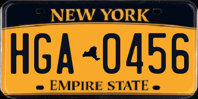 NY license plate HGA0456