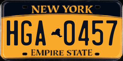 NY license plate HGA0457