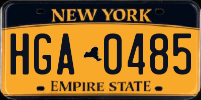 NY license plate HGA0485