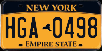 NY license plate HGA0498