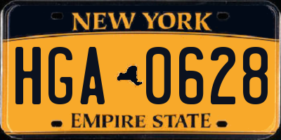 NY license plate HGA0628