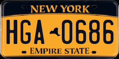 NY license plate HGA0686