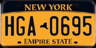 NY license plate HGA0695