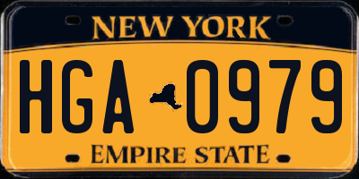NY license plate HGA0979