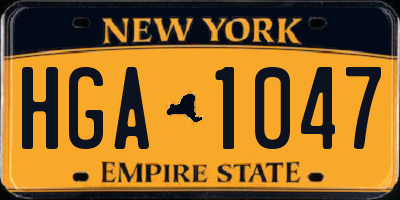NY license plate HGA1047