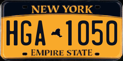 NY license plate HGA1050
