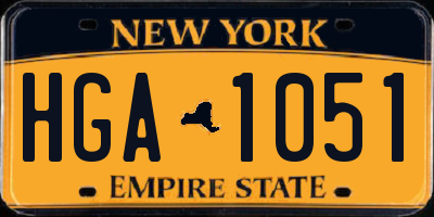 NY license plate HGA1051