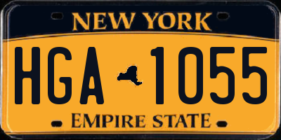 NY license plate HGA1055