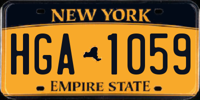 NY license plate HGA1059