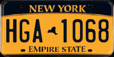 NY license plate HGA1068