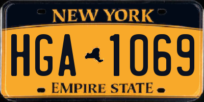 NY license plate HGA1069