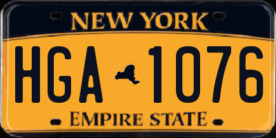 NY license plate HGA1076