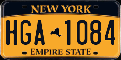 NY license plate HGA1084