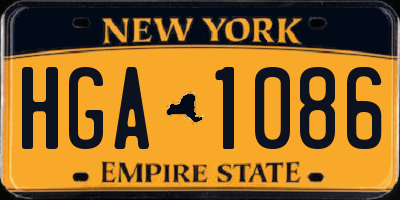 NY license plate HGA1086