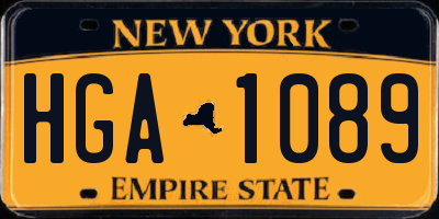 NY license plate HGA1089