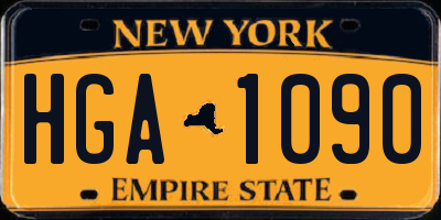NY license plate HGA1090