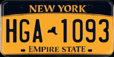 NY license plate HGA1093