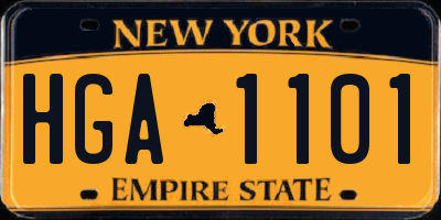 NY license plate HGA1101