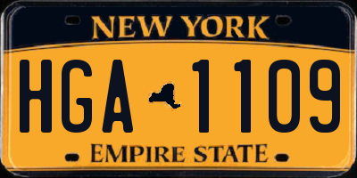 NY license plate HGA1109