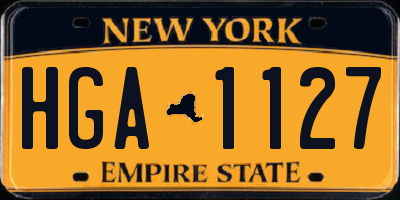 NY license plate HGA1127