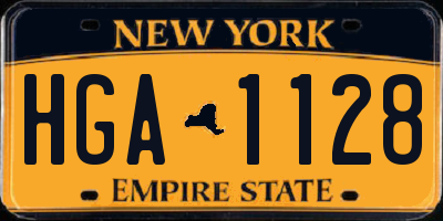 NY license plate HGA1128