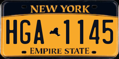 NY license plate HGA1145