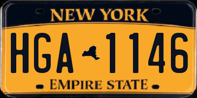 NY license plate HGA1146