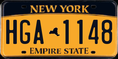NY license plate HGA1148