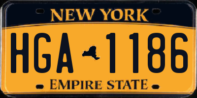 NY license plate HGA1186