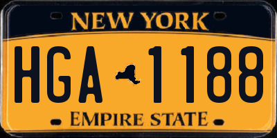 NY license plate HGA1188