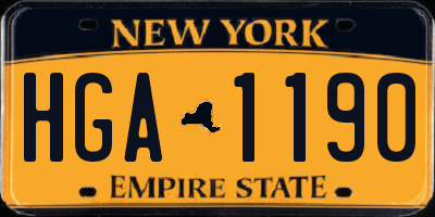 NY license plate HGA1190