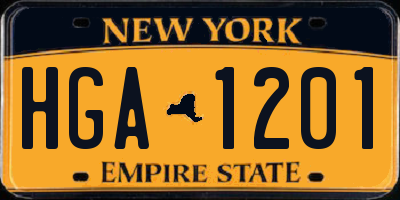 NY license plate HGA1201