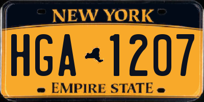 NY license plate HGA1207