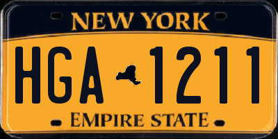 NY license plate HGA1211