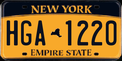 NY license plate HGA1220