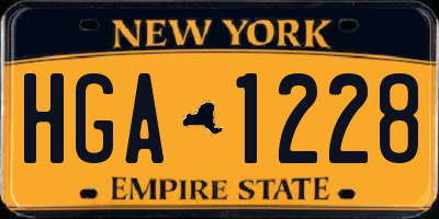 NY license plate HGA1228