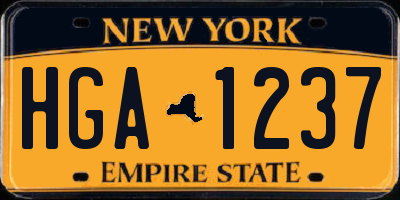 NY license plate HGA1237