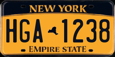 NY license plate HGA1238