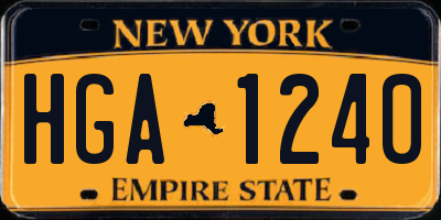 NY license plate HGA1240