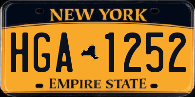 NY license plate HGA1252