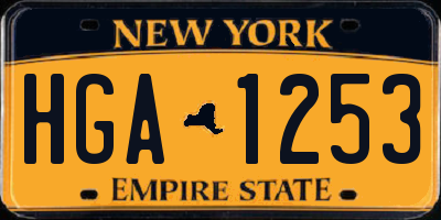 NY license plate HGA1253