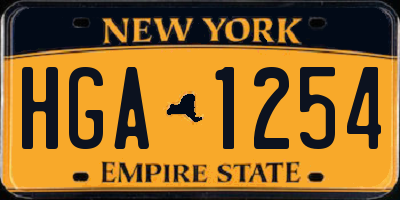 NY license plate HGA1254