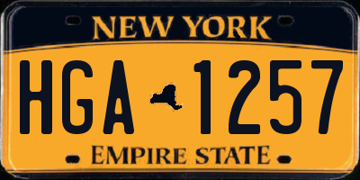 NY license plate HGA1257