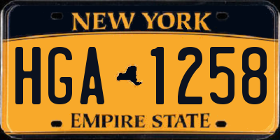 NY license plate HGA1258