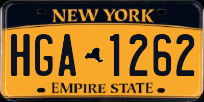 NY license plate HGA1262