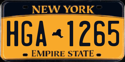 NY license plate HGA1265