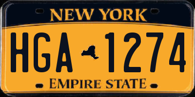 NY license plate HGA1274