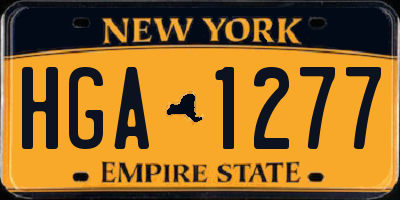 NY license plate HGA1277