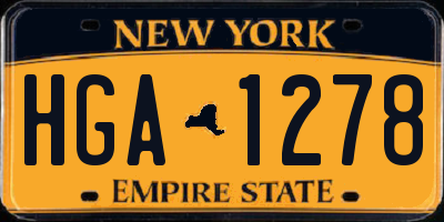 NY license plate HGA1278