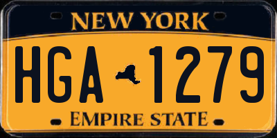 NY license plate HGA1279